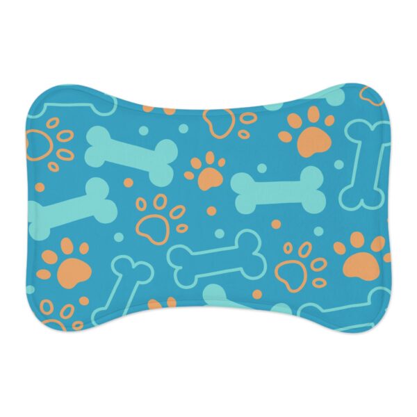 Colorful Pet Feeding Mats with Fun Bones & Paws Design-Turquoise - Image 2