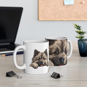Keeshond Cute Puppy Mug - 11 oz Adorable Dog Design - Perfect for Pet Lovers