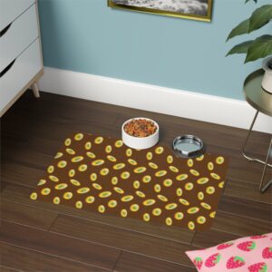Vibrant Dog Feeding Mat - 12x18 Non-Slip Design for Cats and Dogs-Brown