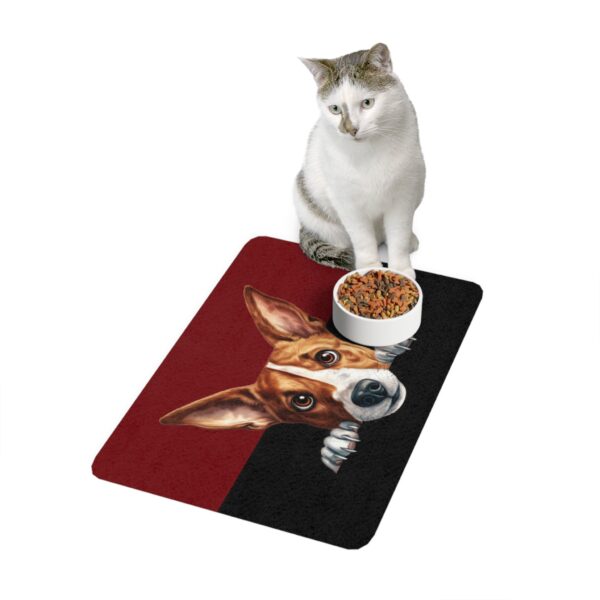 Basenji Dog Food Mat (12x18)  -Garnet/Black - Image 4