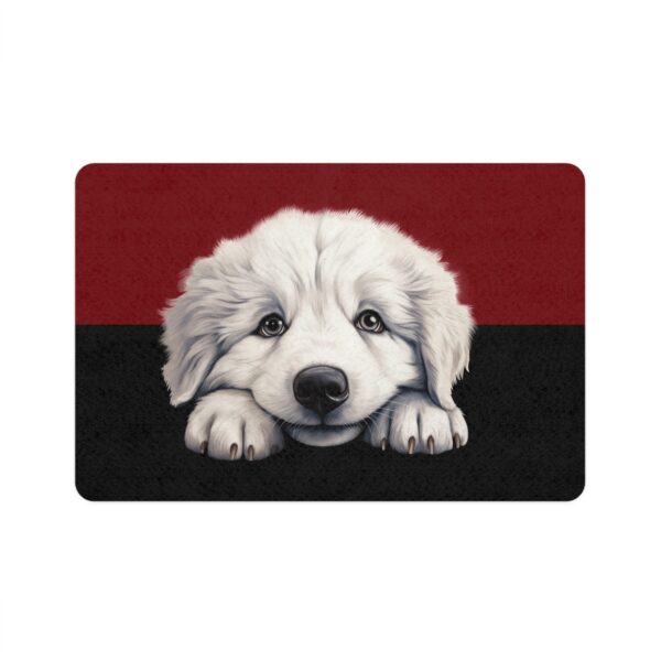 Great Pyrenese Dog Food Mat (12x18)  -Garnet/Black - Image 2