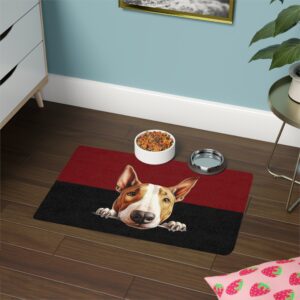 Bull Terrier Dog Food Mat (12x18)  -Garnet/Black