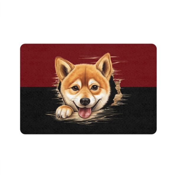 Shiba Inu Dog Food Mat (12x18)  -Garnet/Black - Image 2