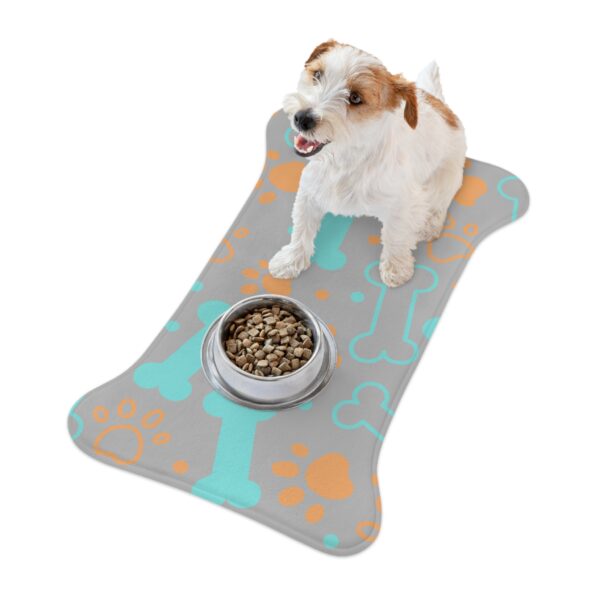 Colorful Pet Feeding Mats with Fun Bones & Paws Design-Light Grey - Image 6