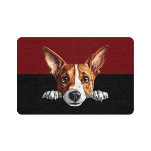 Basenji Dog Food Mat (12x18)  -Garnet/Black - Image 2