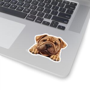 Adorable Shar Pei Dog Kiss-Cut Sticker - Perfect for Pet Lovers & Laptop Decor