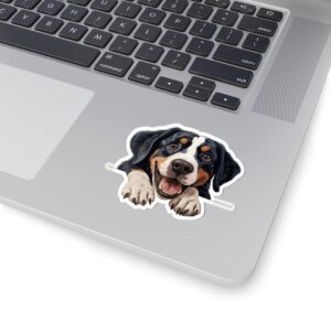 Greater Swiss Mount Dog Kiss-Cut Sticker - Perfect for Pet Lovers & Laptop Decor