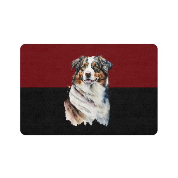 Australian Shepard Pet Food Mat (12x18)  -Garnet/Black - Image 2