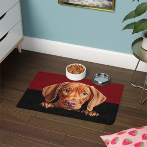 Vizsla Dog Food Mat (12x18)  -Garnet/Black