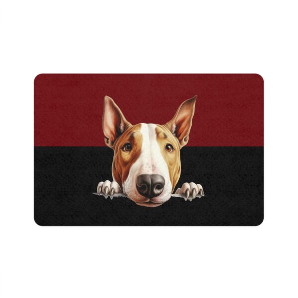 Bull Terrier Dog Food Mat (12x18)  -Garnet/Black - Image 2
