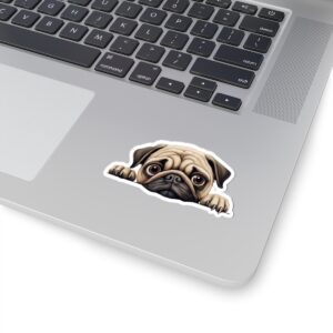Pug Dog Kiss-Cut Sticker - Perfect for Pet Lovers & Laptop Decor