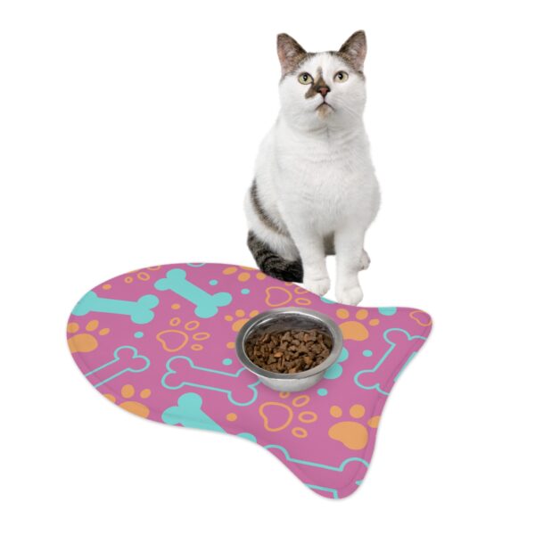 Colorful Pet Feeding Mats with Fun Bones & Paws Design-Light Pink - Image 10