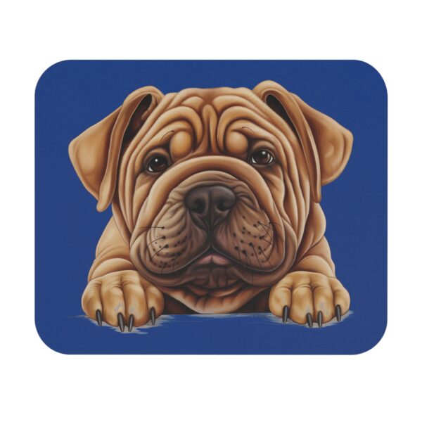 Shar Pei Mouse Pad -Dark Blue Cute Pet Design for Dog Lovers - Image 2