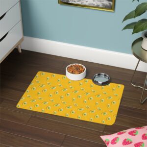 Vibrant Dog Feeding Mat - 12x18 Non-Slip Design for Cats and Dogs-Yellow