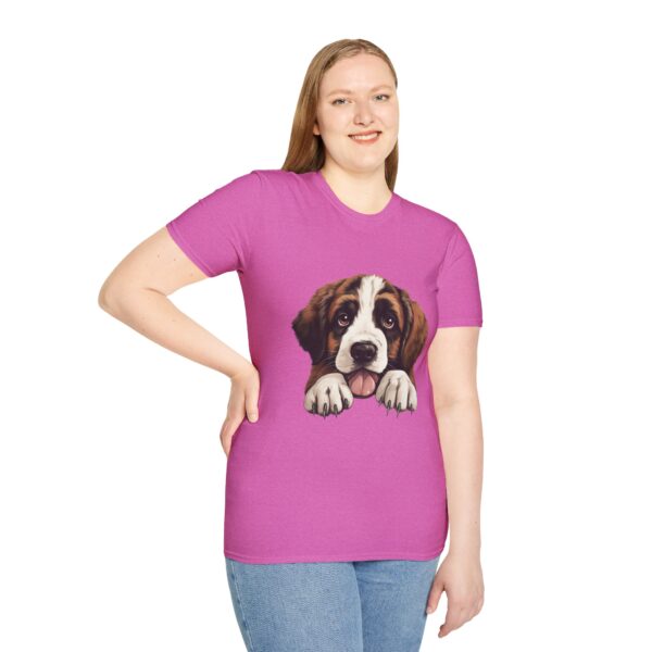 Saint Bernard Dog T-Shirt - Unisex Softstyle Tee - Image 60