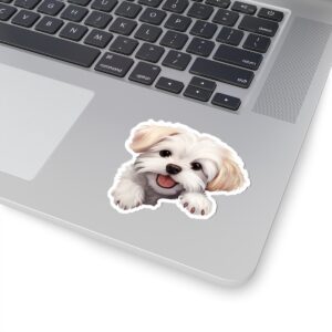 Miniature American Dog Kiss-Cut Sticker - Perfect for Pet Lovers & Laptop Decor