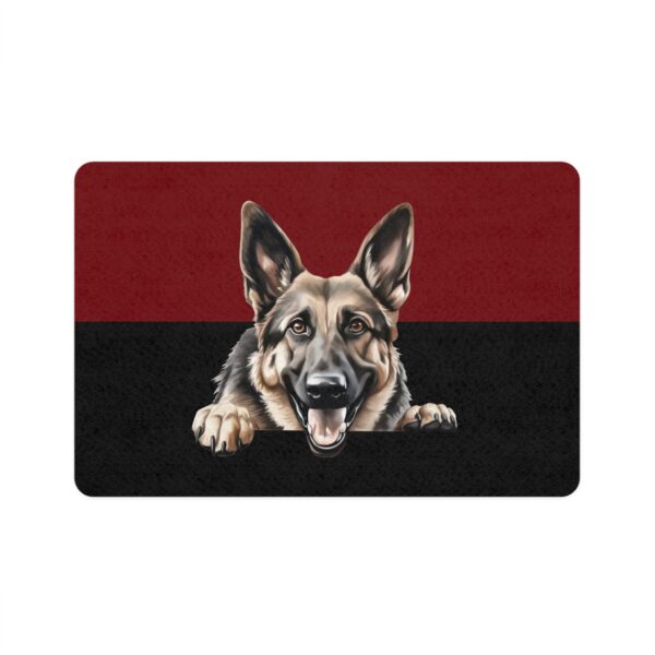 German Shepard Dog Food Mat (12x18)  -Garnet/Black - Image 2