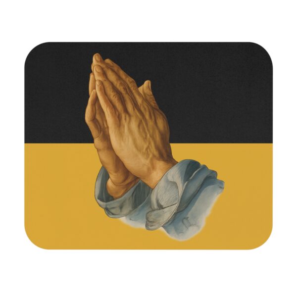 Praying Hands Black/Gold Mouse Pad - Cute Pet Design for Dog Lovers - Image 2