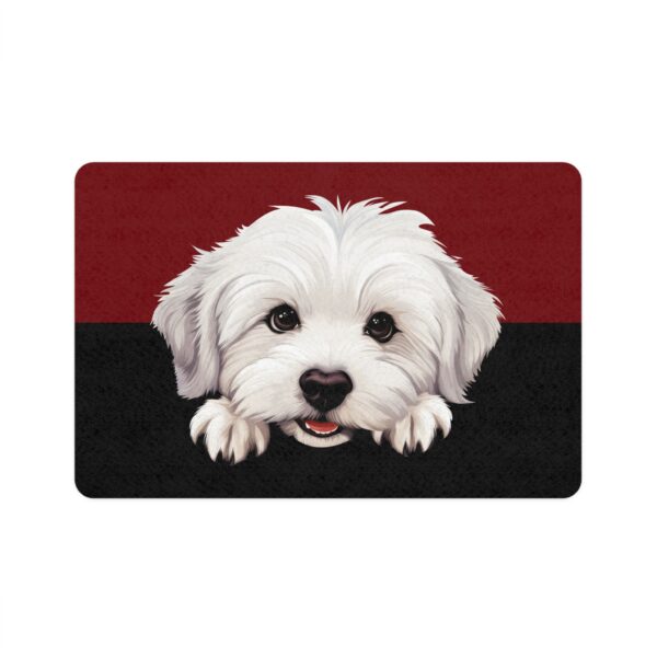 Coton De Tulear Dog Food Mat (12x18)  -Garnet/Black - Image 2
