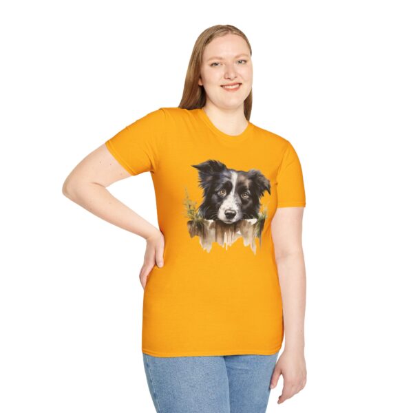 Border Collie Dog T-Shirt - Unisex Softstyle Tee - Image 31