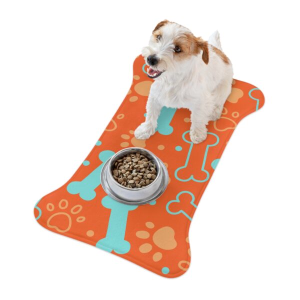 Colorful Pet Feeding Mats with Fun Bones & Paws Design - Orange - Image 6