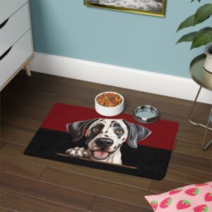 Great Dane Food Mat (12x18)  -Garnet/Black