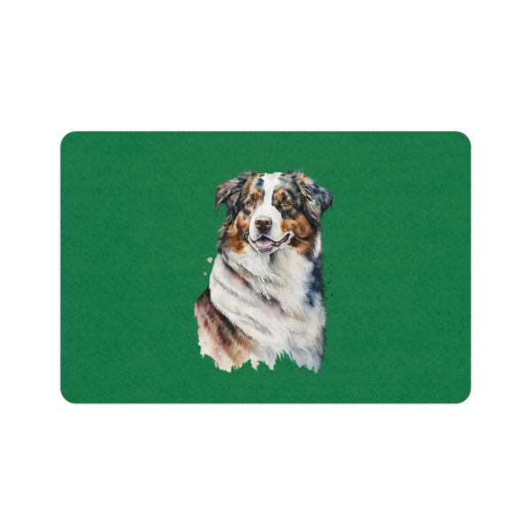 Australian Shepard Pet Food Mat (12x18) - Dark Green - Image 2