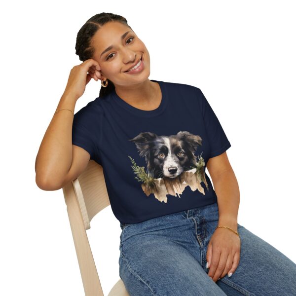 Border Collie Dog T-Shirt - Unisex Softstyle Tee - Image 66