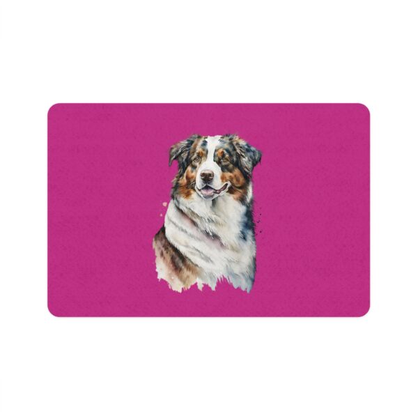 Australian Shepard Pet Food Mat (12x18) - Pink - Image 2