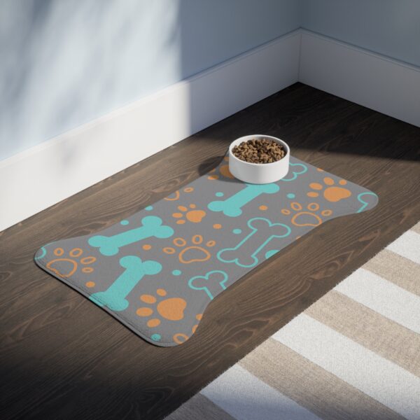 Colorful Pet Feeding Mats with Fun Bones & Paws Design-Grey - Image 7