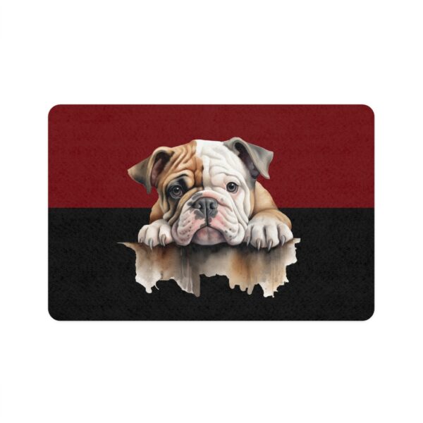 Bulldog Pet Food Mat (12x18)  -Garnet/Black - Image 2