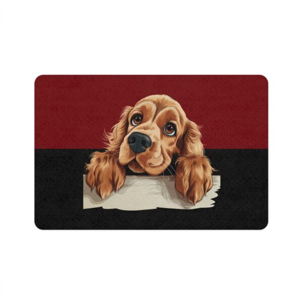 English Cocker Spaniel Dog Food Mat (12x18)  -Garnet/Black - Image 2