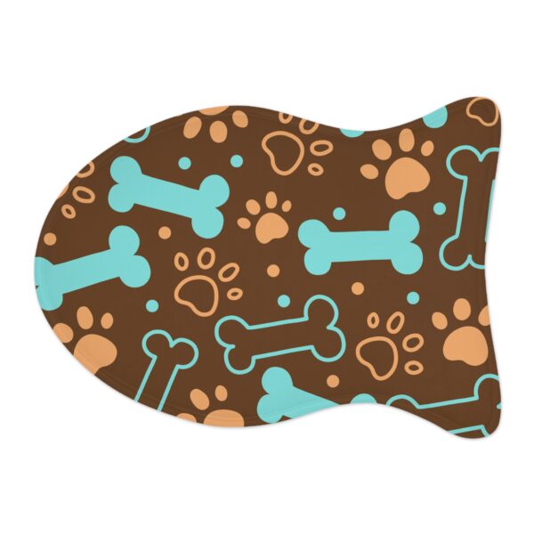 Colorful Pet Feeding Mats with Fun Bones & Paws Design-Brown - Image 9