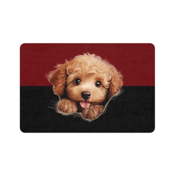 Poodle Dog Food Mat (12x18)  -Garnet/Black - Image 2