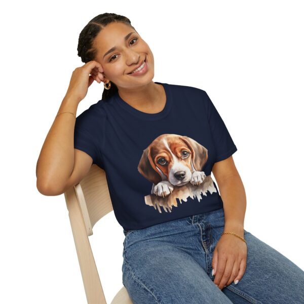 Beagle Puppy Dog T-Shirt - Unisex Softstyle Tee - Image 55