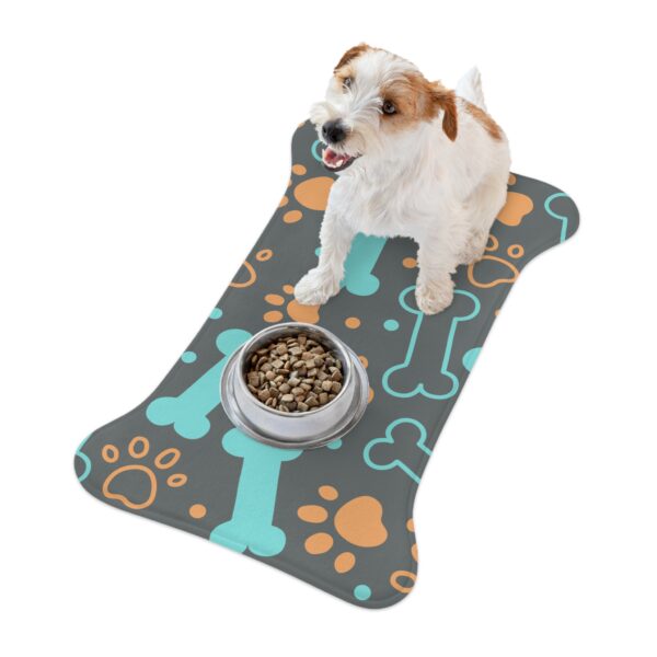 Colorful Pet Feeding Mats with Fun Bones & Paws Design-Dark Grey - Image 6