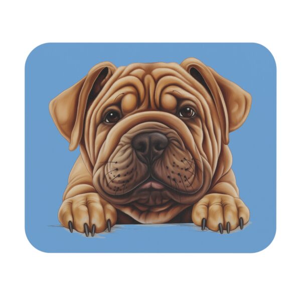 Shar Pei Mouse Pad -Light Blue Cute Pet Design for Dog Lovers - Image 2