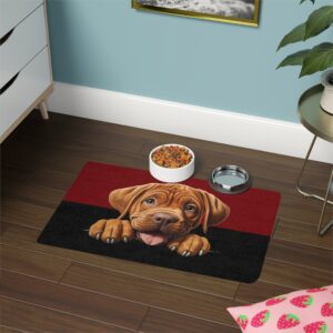 Dogue de Bordeaux Dog Food Mat (12x18)  -Garnet/Black
