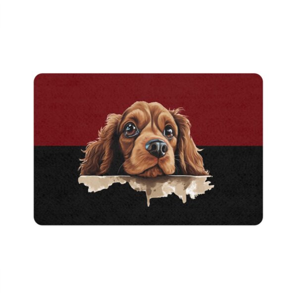 Cocker Spaniel Pet Food Mat (12x18)  -Garnet/Black - Image 2