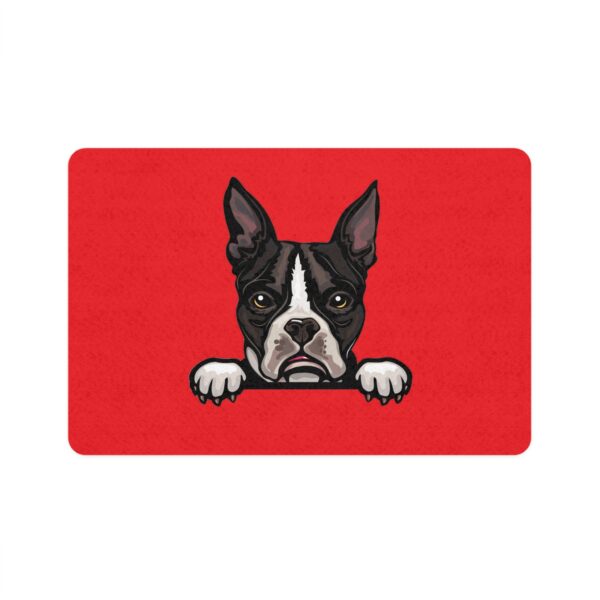 Boston Terrier Pet Food Mat (12x18) - Red - Image 2