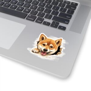 Shiba Inu Dog Kiss-Cut Sticker - Perfect for Pet Lovers & Laptop Decor
