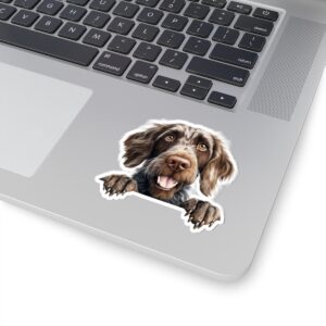 German Wirehaired Pointer Dog Kiss-Cut Sticker - Perfect for Pet Lovers & Laptop Decor