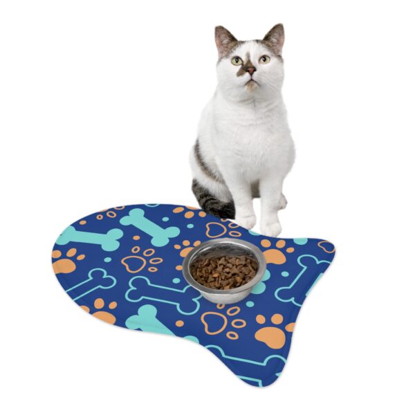 Colorful Dog Feeding Mats with Fun Bones & Paws Design - Dark Blue - Image 10
