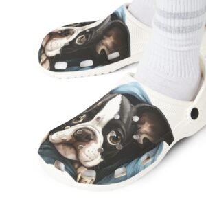 Boston Terrier EVA Foam Clogs with Adorable Paw Design