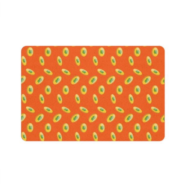 Vibrant Dog Feeding Mat - 12x18 Non-Slip Design for Cats and Dogs-Orange - Image 2