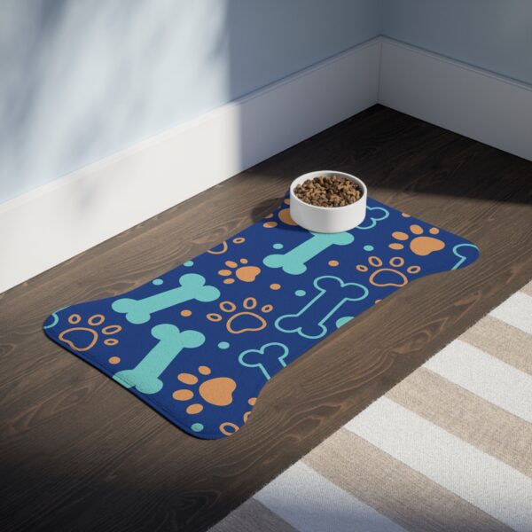 Colorful Dog Feeding Mats with Fun Bones & Paws Design - Dark Blue - Image 7