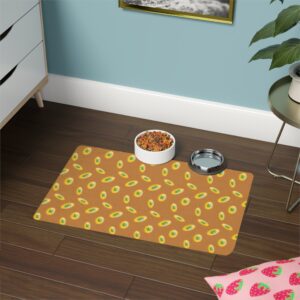 Vibrant Dog Feeding Mat - 12x18 Non-Slip Design for Cats and Dogs-Light Brown