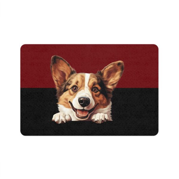 Cardigan Welsh Corgi Dog Food Mat (12x18)  -Garnet/Black - Image 2