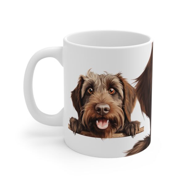 Wirehaired Pointing Griffon  11oz white ceramic mug exudes a cozy and warm vibe. - Image 3
