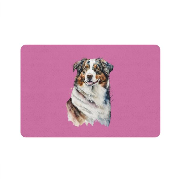 Australian Shepard Pet Food Mat (12x18) - Light Pink - Image 2